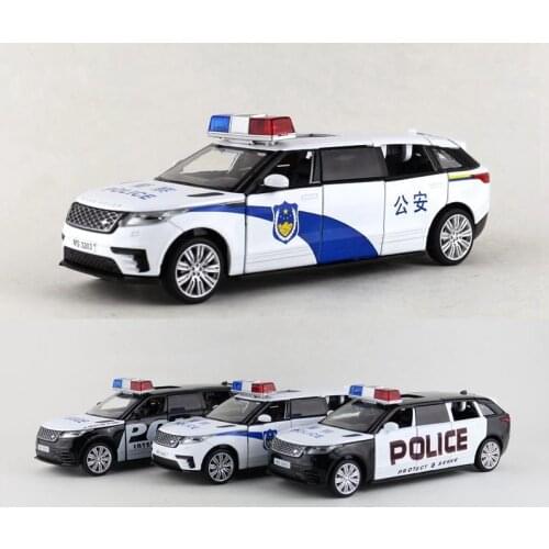 Diecast Toy Model/1:32 Scale/Velar Dynamic Limousine Police Car/Pull Back/Sound & Light/Educational Collection/Gift For Children