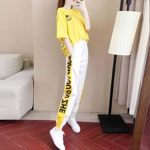 2019 New Girls Clothing Sets Summer Short Sleeve T-Shirt+Pants 2 Pcs Kids Outwear Children Clothes Suits 12 14 16 18 20 Years