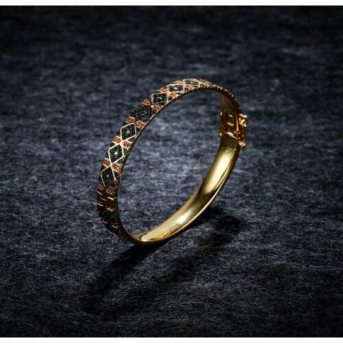 LIDU High Quality 925 Silver Colorful Tribal Bracelet With Gold-plated Stylish Elegant Monaco Jewelry As A Gift For Friends