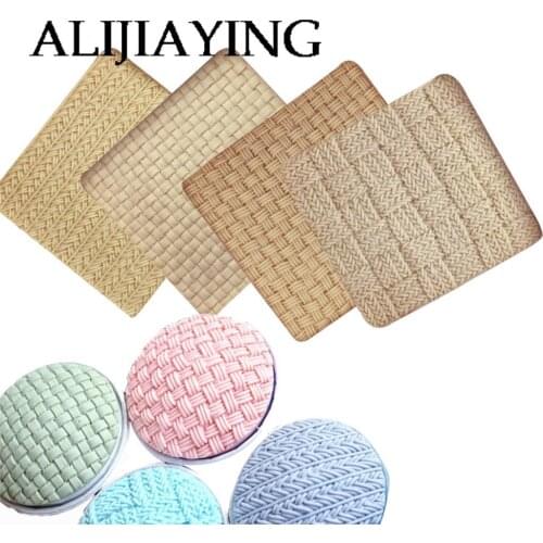 M1116 knitting Wool lace pattern Fondant silicone molds knit printing pad texture template cake decorating kitchen baking tools