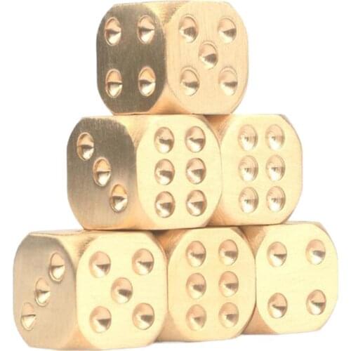 Metal Solid Brass Dice Toy Club Bar Holiday Party Entertainment Game Accessories