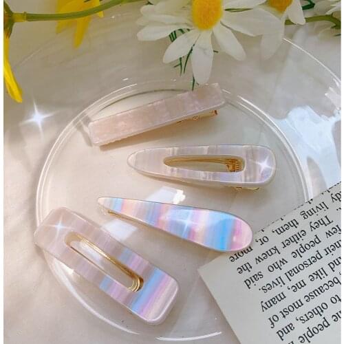 1PC Fashion Pearls Acetate Geometric Hair Clips For Women Girls Headband Sweet Hairpins Barrettes Hair Accessories