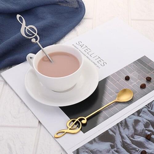 Stainless Steel Musical Notes Coffee Stirring Spoon Set Mug Spoon Music Bar Ice Cream Creative Gift Kids Cucharas Kitchen