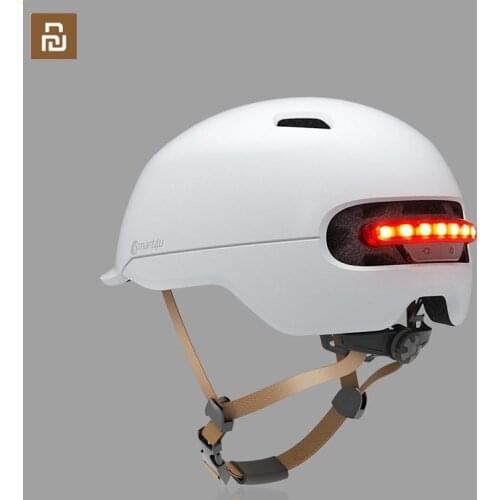 New Youpin Bicycle Smart Flash Helmets Matte Men Women Helmet Back Light Mountain Road Scooter Integrally Molded electrombile