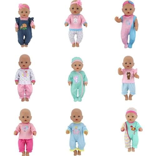 Leisure suit Doll Clothes Fit 17 inch 43cm Doll Clothes Born Baby Doll Accessories Suit For Baby Birthday Festival Gift