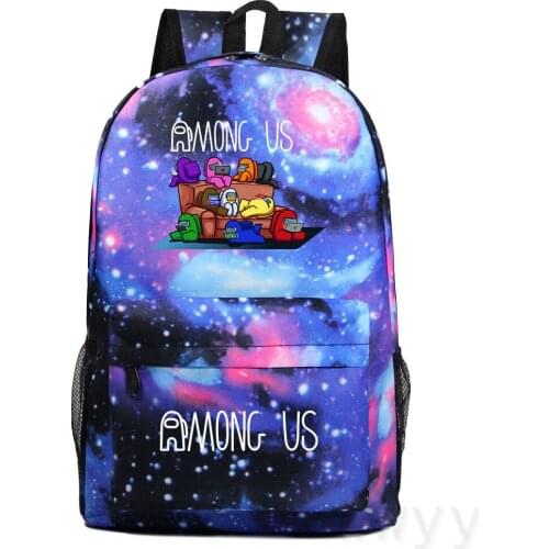Hot Game Among US Backpack Children Cartoon School Bag Laptop Rucksack Girl Boy Knapsack Unisex Waterproof Travel Bags