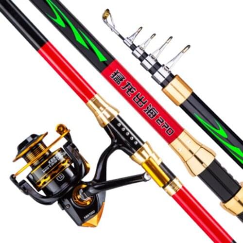 Portable Spinning sea fishing rod 2.1m2.4m2.7m3.0m3.6m FRP telescopic boat fishing rod M power action 15-150g