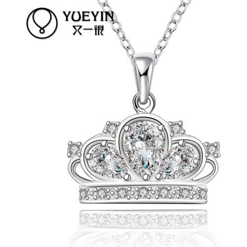 Silver plated pendant necklaces for women silver plated chain jewelry N579 Wholesale Bridal for mother
