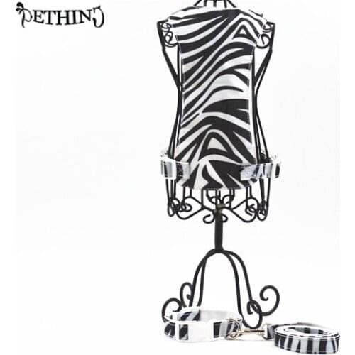 New zebra stripe pattern pet dog leash+collar+harness nylon soft comfortable pet supplies adjustable dog harness and collar S L