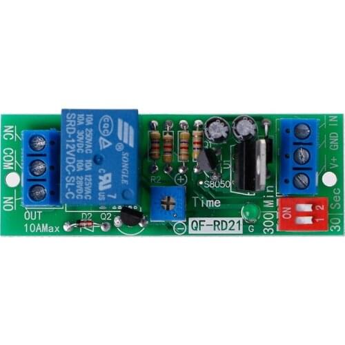 DC12V Adjustable Signal Trigger Timer Relay High Level Time Delay Turn Off Relay