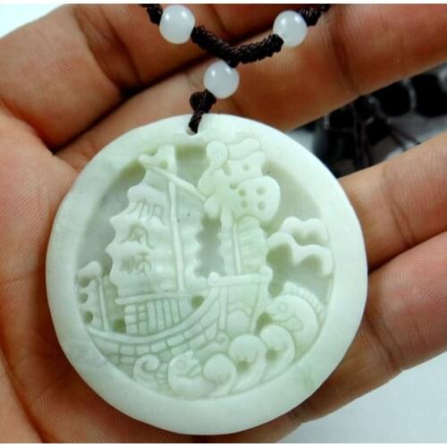 Natural stone Quartz Crystal hand-carved statue of Smooth sailing amulet Pendant for diy Jewelry making necklace Accessories