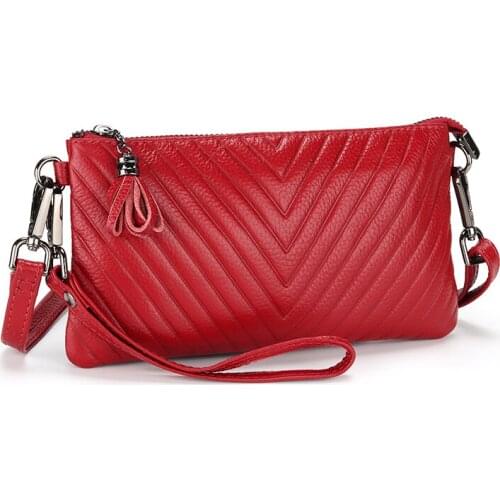 Genuine Leather Womens Satchels Geometric Pattern Mobile Phone Wallet Trendy Match Crossbody Bags Carry With Shoulder Handbags