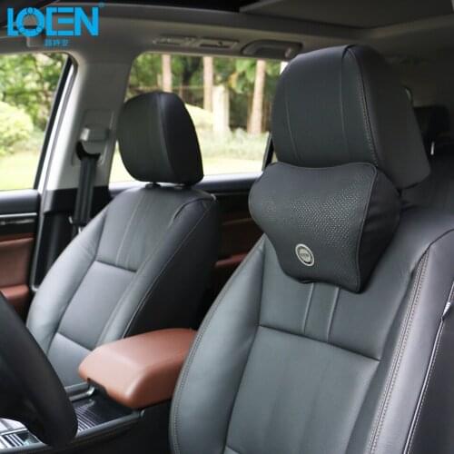 Universal 1PCS Car-Styling SUV PU Leather Car Neck Rest Pillows Headrest Vehicle Seat Cover Memory Foam Pillows Auto Accessories