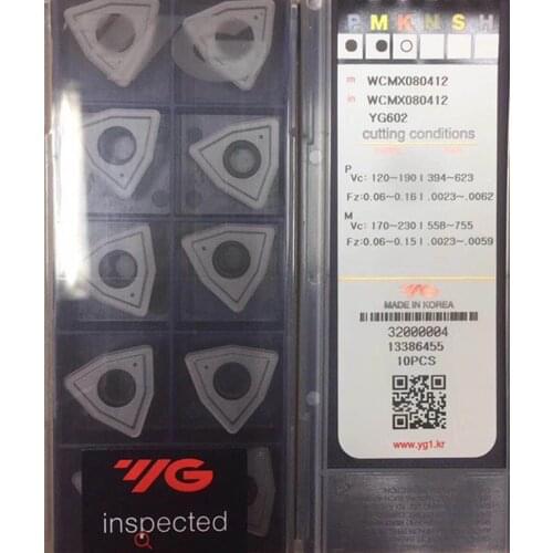 WCMX030208 WCMX040208 WCMX050308 WCMX06T308 WCMX080412 YG602 100% original Made in Korea YG-1 Carbide insert