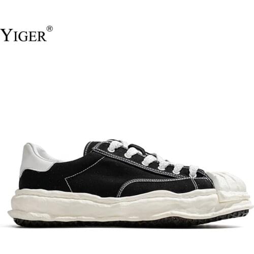 YIGER Couples casual canvas shoes shell head Japanese trend spring new style Mens casual sneakers Brand Desigh canvas shoes
