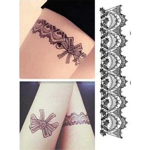 1 Pcs Temporary Tattoo Fake Tattoo Leg Portion Sexy Stockings Lace Tattoo Stickers Body Art Stickers
