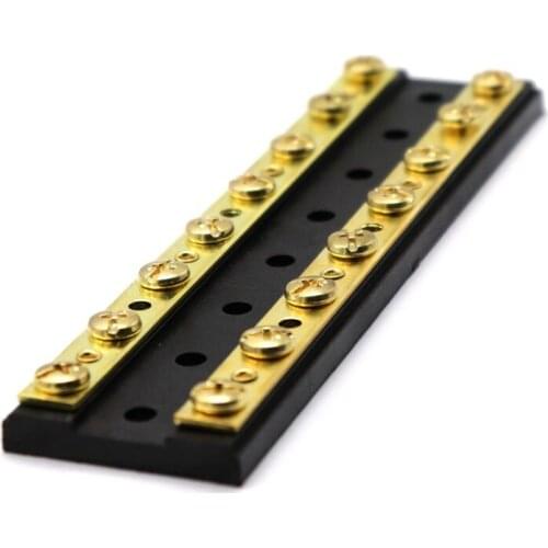 1Pc DC12-24V 60A Universal 16Way distribution block Bus Bar Circuit Junction Block Terminal Block Brass for Car Boat RV Truck