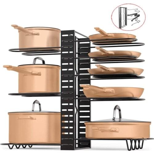 1pcs Adjustable Kitchen Supplies Rack Multi-layer Kitchen Tool Rack Cutting Board Cutting Board Pot Cover Pan Rack Organizer