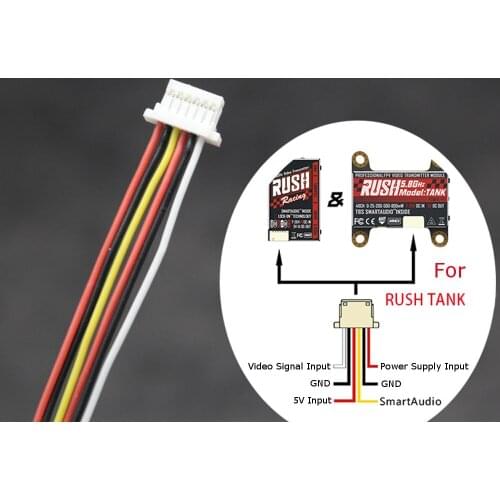 100mm FPV Video Transmitter Connection Cable Wire for RUSH TANK PandRC 5804 Foxeer TM25 ClearTX EWRF VTX DIY Parts