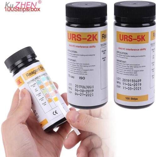 100Pcs Blood Urine Test Strip Reagent Strip For Urinalysis With Anti-VC Interfer URS-2K/ URS-5K Glucose pH Protein Ketone