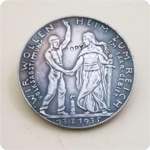 1935 GERMANY Third Reich Medal,Saar Plebiscite commemorative COPY COIN FREE SHIPPING