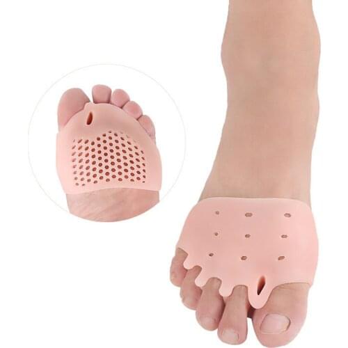 2pcs/pair Silicone Comfortable Toe Braces 5-holes Hallux Valgus Straightener Orthodontic Foot Toe Braces For Foot Care