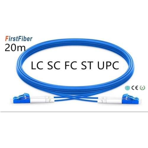 20m LC/SC/FC/ST UPC Armored Patch Cable Duplex 2 Core Single Mode Armored PVC Patch Cable