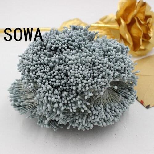 3"length 1.5mm Light Blue Color Matte Stamen Double heads Strong Stem Flower Cake Stamens 4500pcs/LOT
