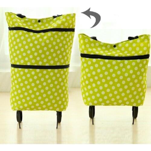 4PCS / LOT Collapsible Portable Tug Bag Grocery Cart Portable Carrier Bag Supermarket Shopping Bag