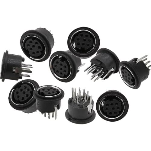 5Pcs 8 Pin Mini DIN Female Socket Connector 8Pin DIN Mini Jack PS2 Mini Circular DIN Terminal Chassis