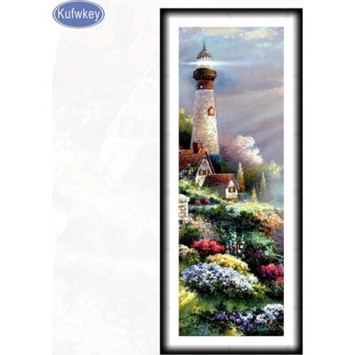 5D DIY Diamond embroidery lighthouse diamond painting Cross Stitch full drill Rhinestone mosaic home decoration gift,christmas