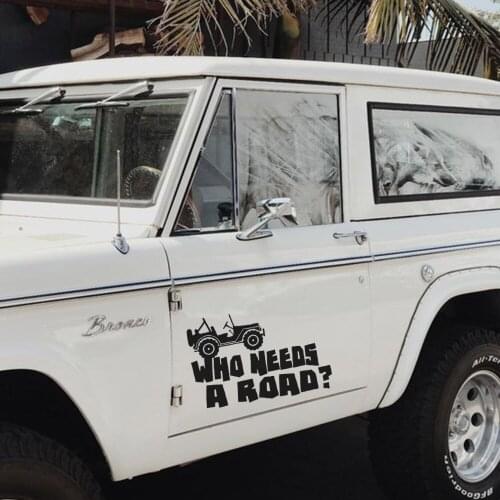 Car-styling who needs a road Car Stickers Creative Car Door Handle Decals Dual Color Design Stickers Vinyls Decals