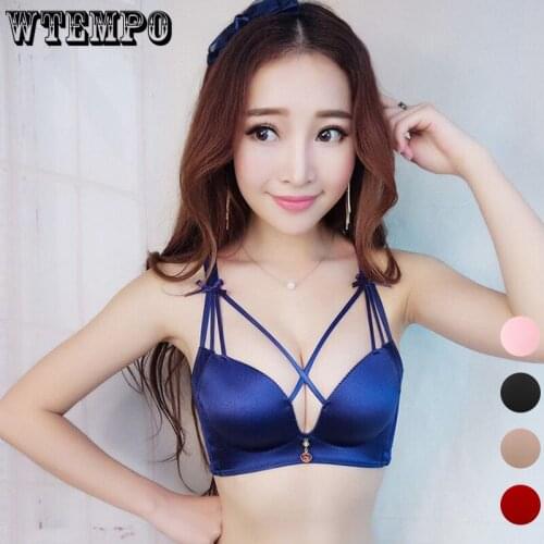 Sexy Push Up Bra Women Seamless Underwear Leopard Bras Cross Bandage Gather Soft Wireless Brassiere Plus Size Bralette Lingerie