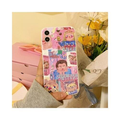 Phone case mobile phone shell for iphone11 XR XS 7/8/SE 2020 11pro Xs 7p/8plus X/Xs ins cute Anti-fall ins Korea painting