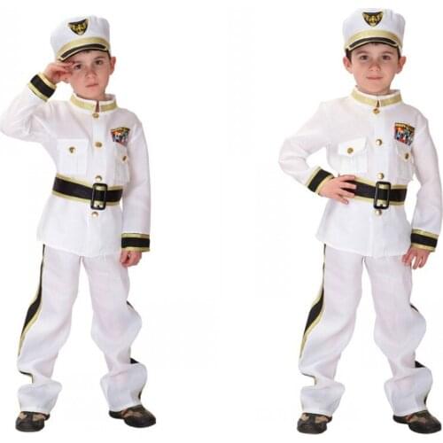 Children Halloween Costume Policeman Costume Top+Pants+Belt+Hat Kids Stage Performance Costume Party Costume 18
