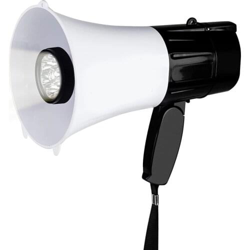 30W Portable Megaphone Speaker Recordable Loudspeaker Tweeter for Teaching Speech Tourist Guide Tool with LED Light