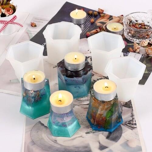 Geometric Candle Aromatherapy Silicone Epoxy Resin Mold Polygon Irregular Table Craft Jewelry Casting Mold DIY Home Decoration
