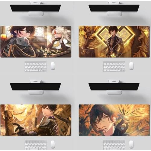 Zhongli genshin impact Gaming Player Desk Laptop Rubber Mouse Mat Large Mouse Pad Keyboards Mat Notebook Pad