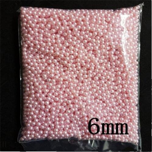 Brand new pink 6-8mm Pearl Cabochon Round Pearl ABS Imitation ABS Beads for Bracelet Jewelry accessories Findings DIY Making