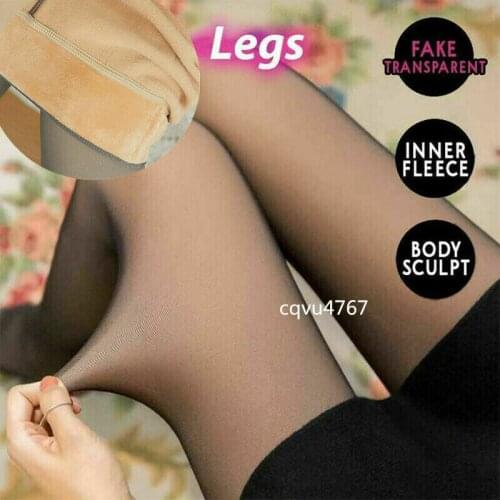 2020 Newest Sexy Women Tights Fake Translucent With Premium Velvet Pantyhose New Fashion High Elastic Winter Warm Tights 4 Color