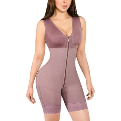 High Compression Central Zipper Shapewear With Bra Tummy Control Shapewear Thong High Waist Ladies Bodysuit