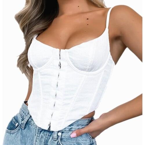 Summer Sexy Backless Camisoles Off Shoulder Spaghetti Strap Women Tank Tops 2021 Casual Black Tube Corset Crop Top