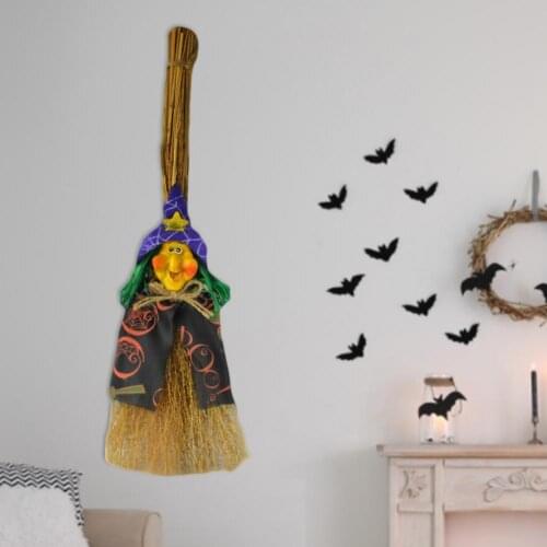 Witch Broom Eco-friendly Eye-catching Fabric Halloween Small Witches Broom Props for Show
