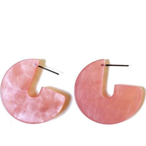 Sweet Pink Geometric Resin Cute Elegant Popular Earring