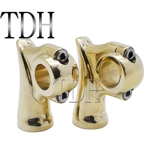 Motorcycle Brass Old Style Handle Bar Clamps 25mm 1" For Harley Cafe Racer Bobber Chopper Vintage HandleBar Riser Universal