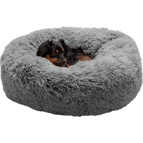 Soft Sofas For Dogs Bed Warm Long Fluff Round Plush Cat Bed House Deep Sleep Bag Kennel Washable uppy Cushion Mat Portable 100