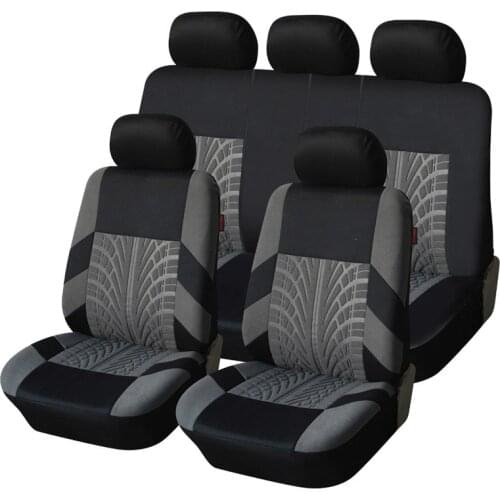 AnShun Embroidery Car Seat Cover Set Universal Fit Most Cars Covers with Tire Track Detail Styling Car Seat Protector