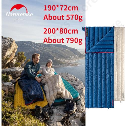 Naturehike Sleeping Bag White Goose Down Envelope Type Ultralight Camping 800FP Warm Waterproof Sleeping Bags NH17Y010-R