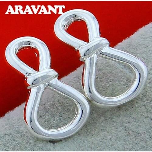 New Arrival 925 Jewelry 8 Word Silver Stud Earring For Women Wedding Silver Plated Earrings Jewelry