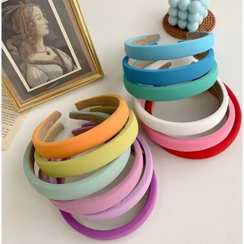 Korean New Soft Solid Color Hairband Fashion Headband For Women Lady Elegant Width Hair Hoop Headwear Hair Accessories